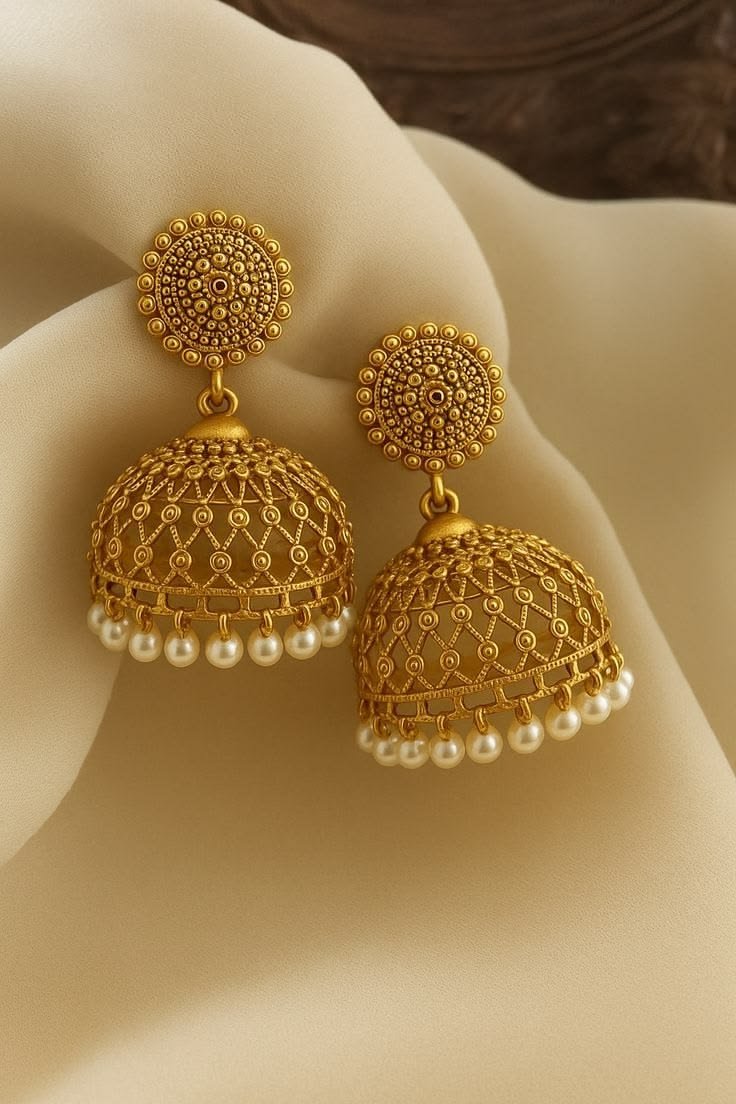 Kiran Gold-Plated Jhumka Set